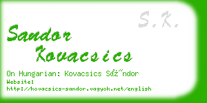 sandor kovacsics business card